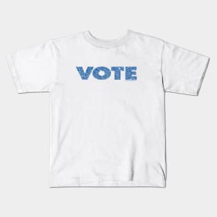 VOTE - Blue Distressed Circle Design Kids T-Shirt